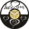 Vinyl clock I love you